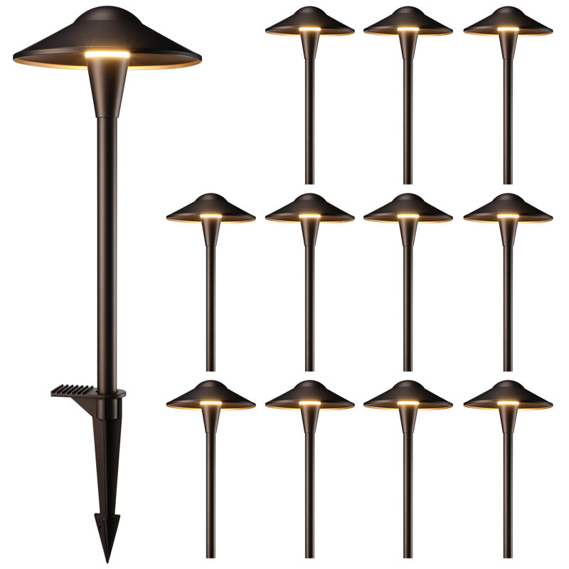 5CCT Low Voltage LED Pathway Lights, 12-24V AC/DC, Aluminum LED Landscape Path Lights, Oil Rubbed Bronze, Saucer Head