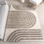  Tapis à poil long rose à motif géométrique moderne Rose-197506917