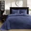 Couvre-lit réversible bleu marine - matelassé pour une texture riche Rembourrage confortable en coton prélavé surdimensionné pour un sommeil relaxant