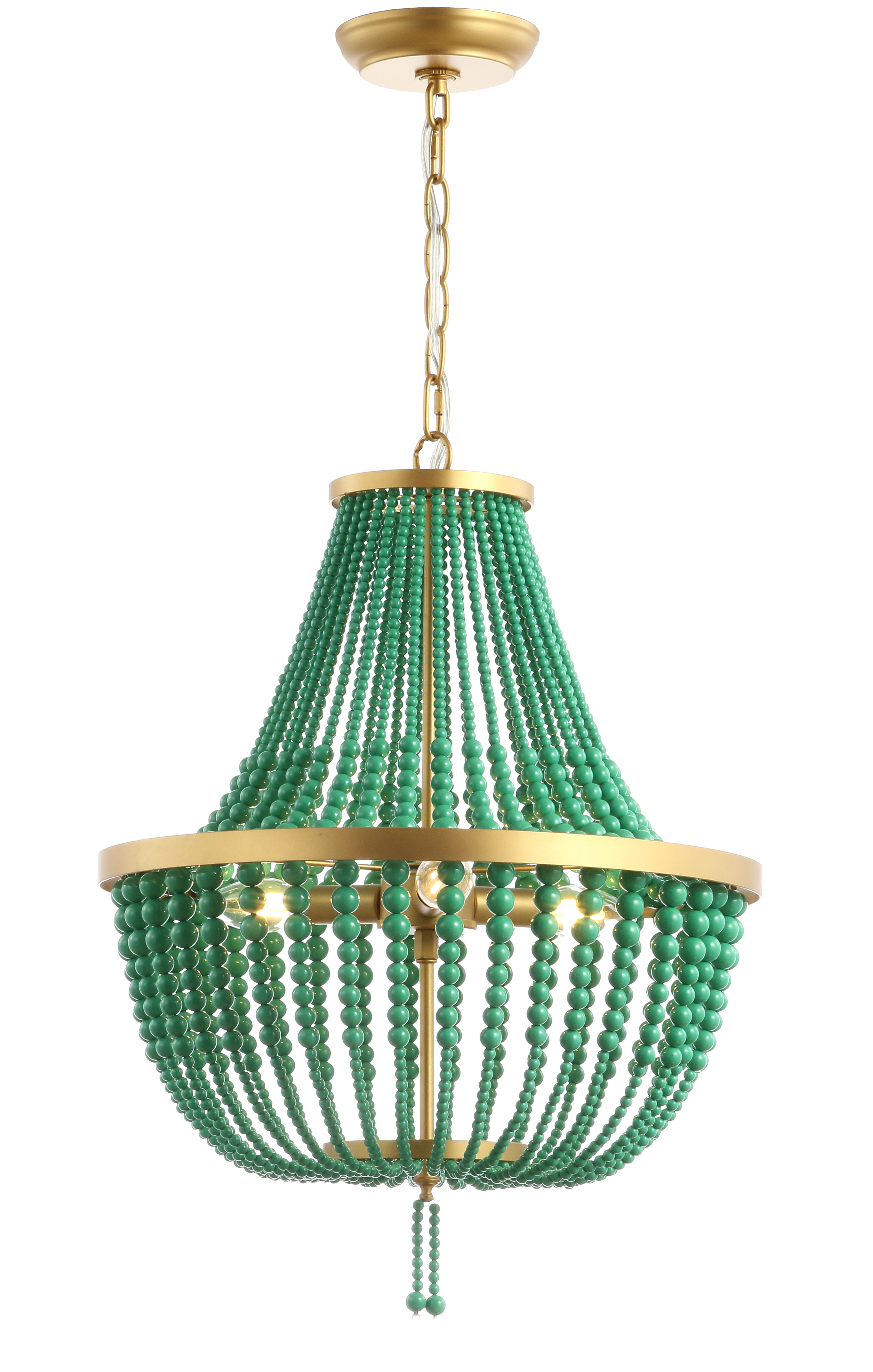 Bungalow Rose 3 - Light Shaded Empire Chandelier with Beaded Accents & Reviews | Wayfair