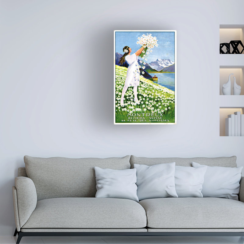 Impression sur toile, "Inconnu", "Montreux Narcissus Festival", H 47 po x l 30 po