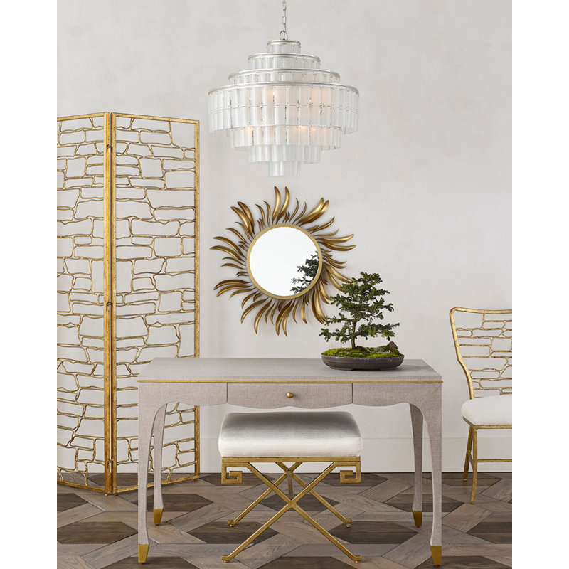 Sommelier 8 - Light Chandelier, Silver Leaf/Opaque White