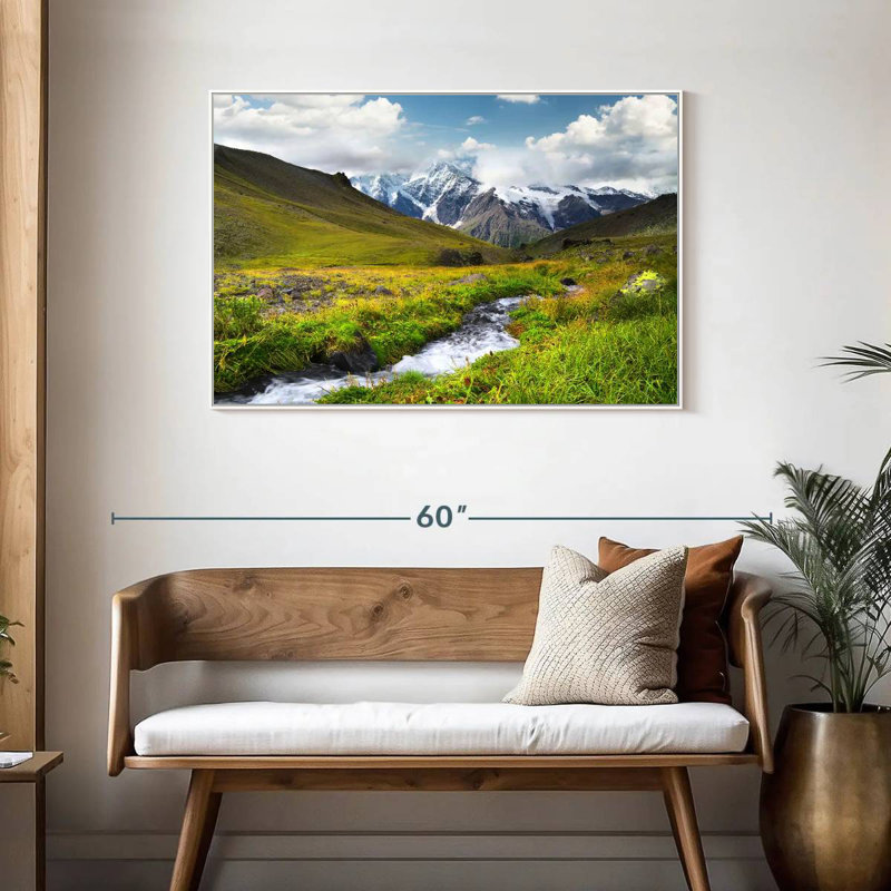 Mountain Valley, Floating Frame White, 43" X 29"