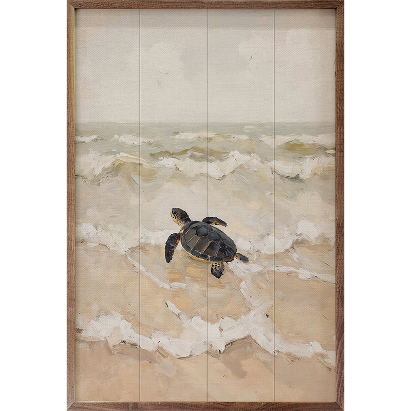 Tortue de mer dans les vagues, H 24 po x l 16 po