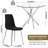 Round Glass Dining Table Set, 36" Clear Tempered Glass Tabletop With 4 Velvet Dining Chairs(Set Of 5)-1805813772