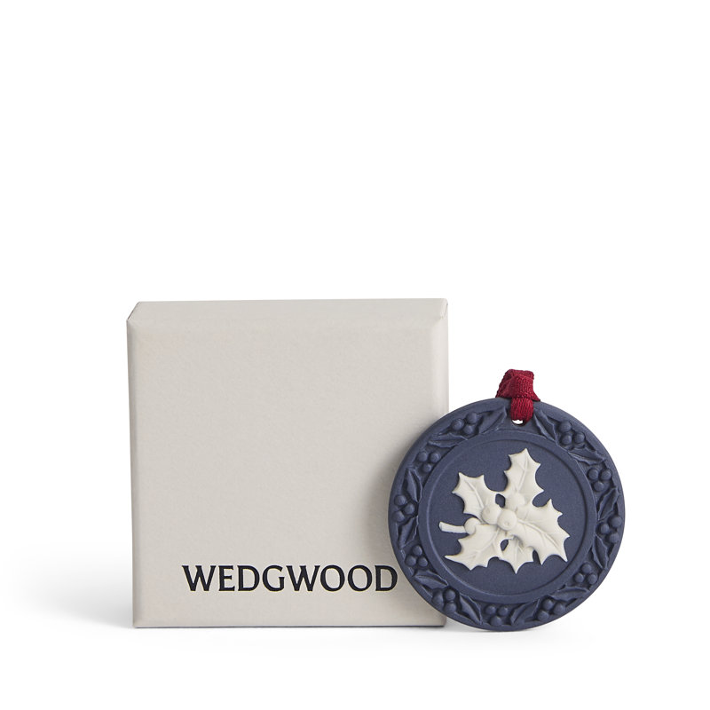 Festive Holly Ornament Mercury, Blue & White