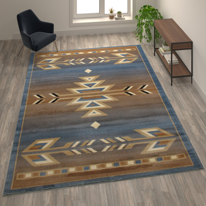 Akyah Multipurpose Southwestern Style Patterned Indoor Area Rug, Rectangle 8' x 10'