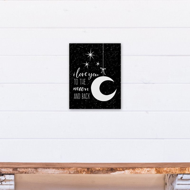 « i love you to the moon », art sur toile Magner, H 14 po x l 11 po x P 1,25 po, Toile tendue