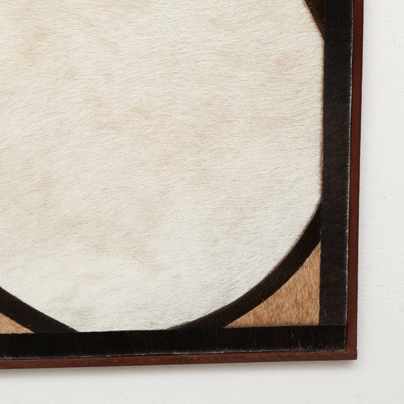 Art mural | Décoration murale en cuir avec cadre en bois Hairon - 30 x 20 po