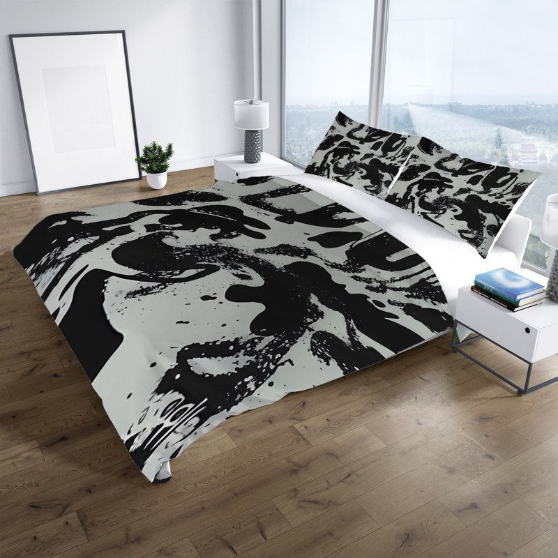 Polyester Abstract Duvet Cover, King Duvet Cover + 2 King Shams