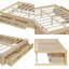 Lit plateforme double avec 6 tiroirs de rangement, cadre de lit de rangement minimaliste, conception sans tête de lit, fabrication en panneau de fibres à densité moyenne et panneau de fibres à densité moyenne, aucun sommier nécessaire-1458586124