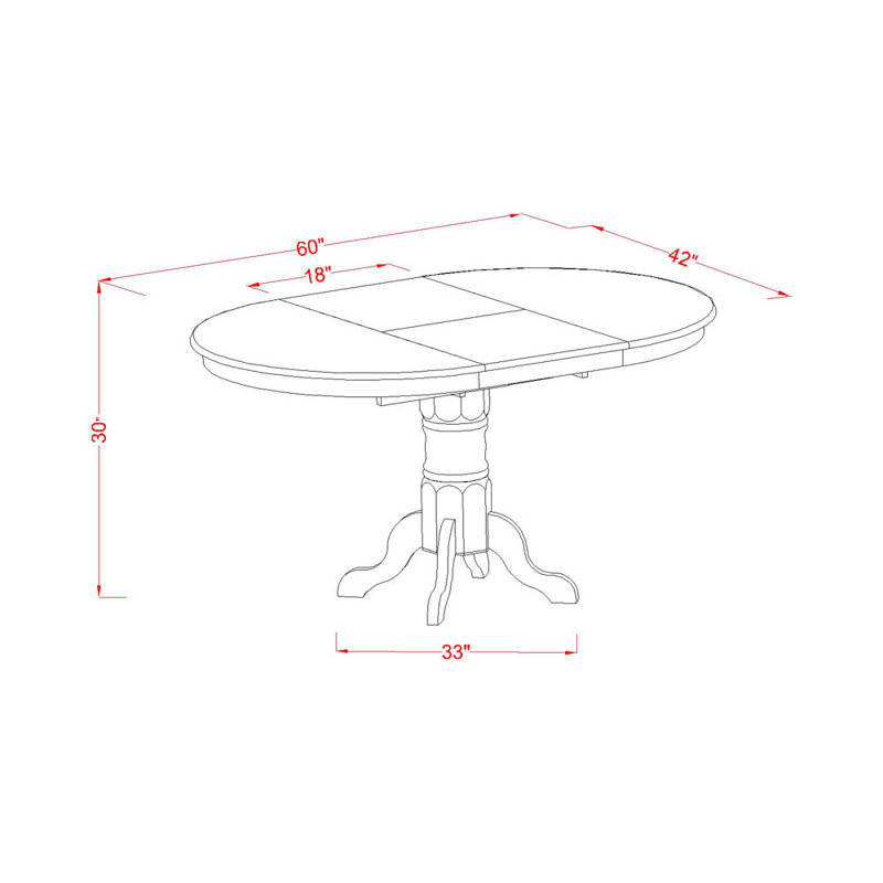 7 Piece Kitchen Table & Chairs Set Consist of an Oval Dining Room Table with Butterfly Leaf and 6 Linen Fabric Chairs, Espresso