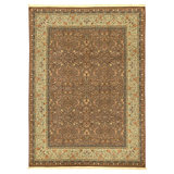Hand Knotted Wool Area Rug in Plum And Ivory