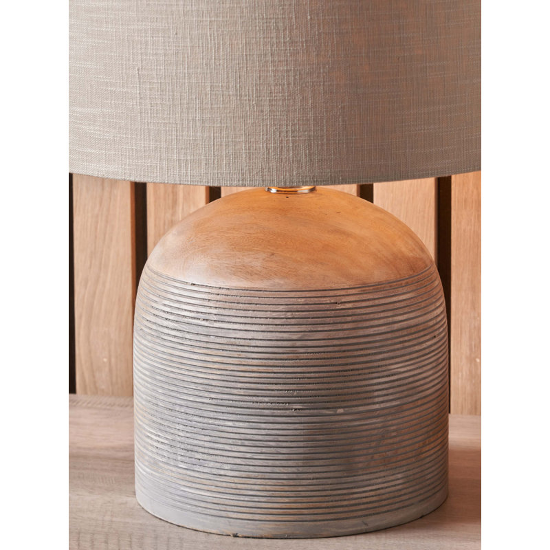 Nelu Wood Table Lamp, Grey