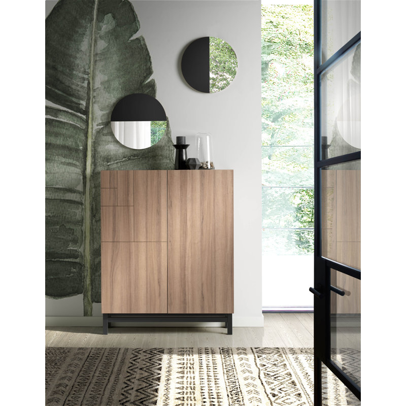 Fryer Flat Wall Mirror, Black
