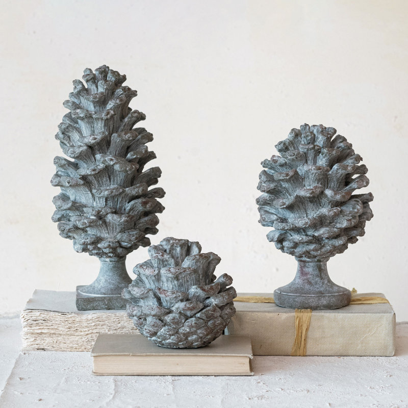 Round Resin Pinecone Finial With Base