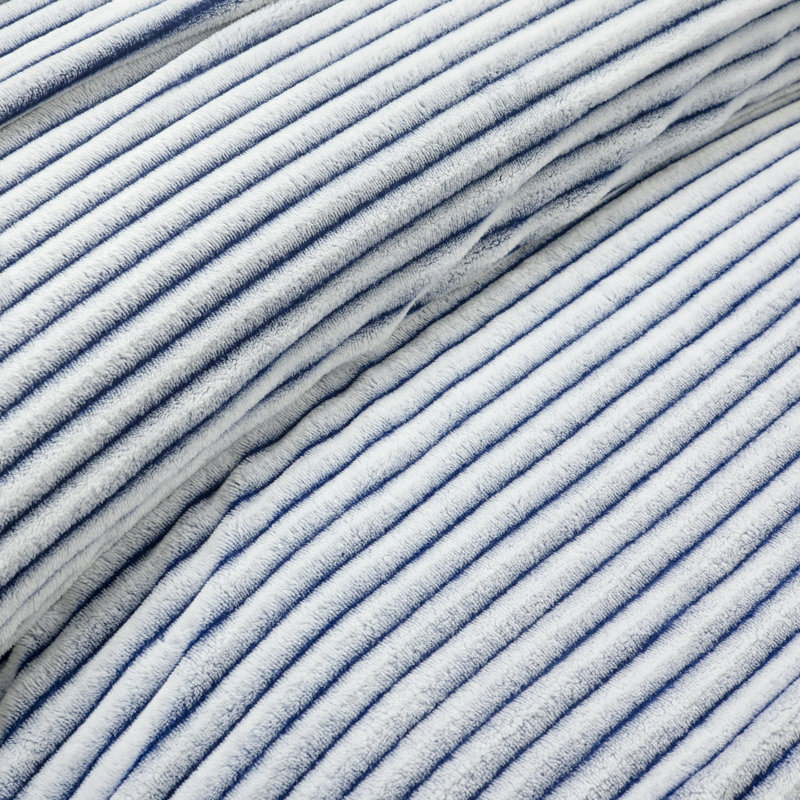 Couverture , Très grand simple, Blanc / Bleu marine