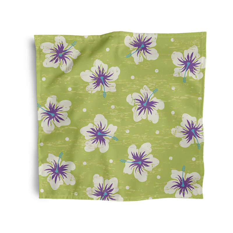 Leviner Polyester Floral Square Napkin, Green