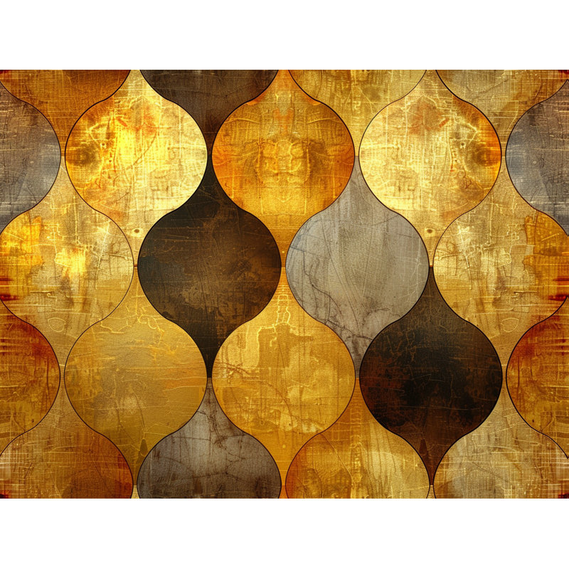 Abstract Shape Visual Geometric Shower Curtain, 70" W x 83" L