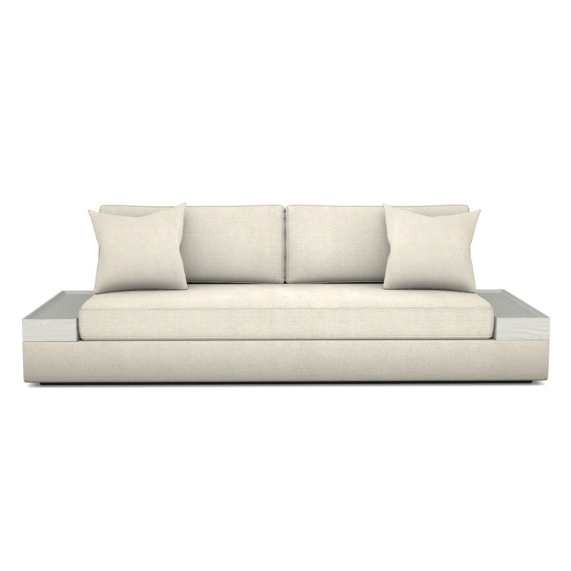 Embrace Wood Tray Arm Sofa, Casa Blanca, Tuck Linen