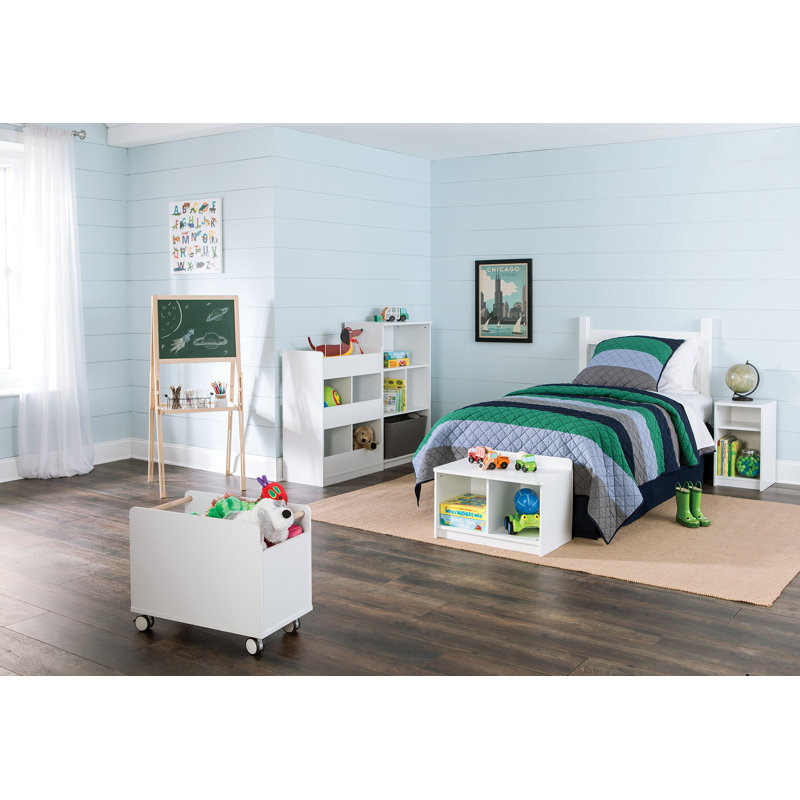 White 3-Tier Kids' Storage Shelf with Cubes