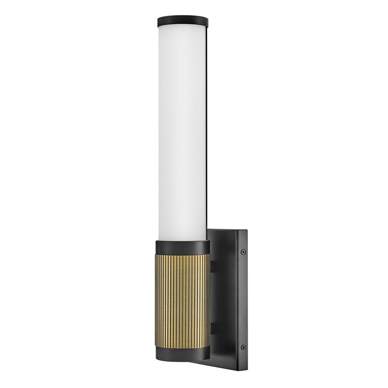 Dimmable LED Bath Sconce, Black/Lacquered Brass