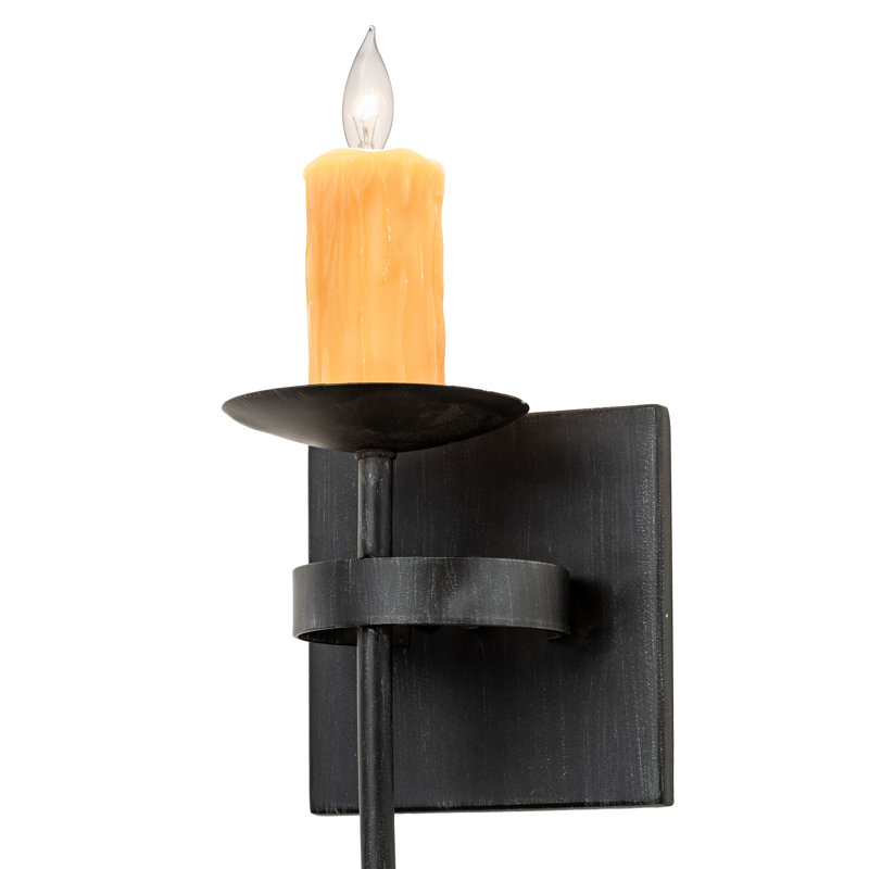 Bechar 1 - Light Candle Wall Light, Antique Iron