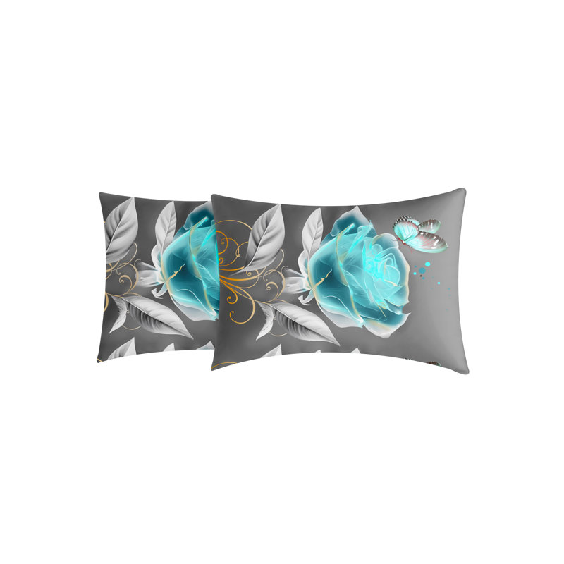 Microfiber Floral Duvet Cover Set, King Duvet Cover + 3 Additional Pieces