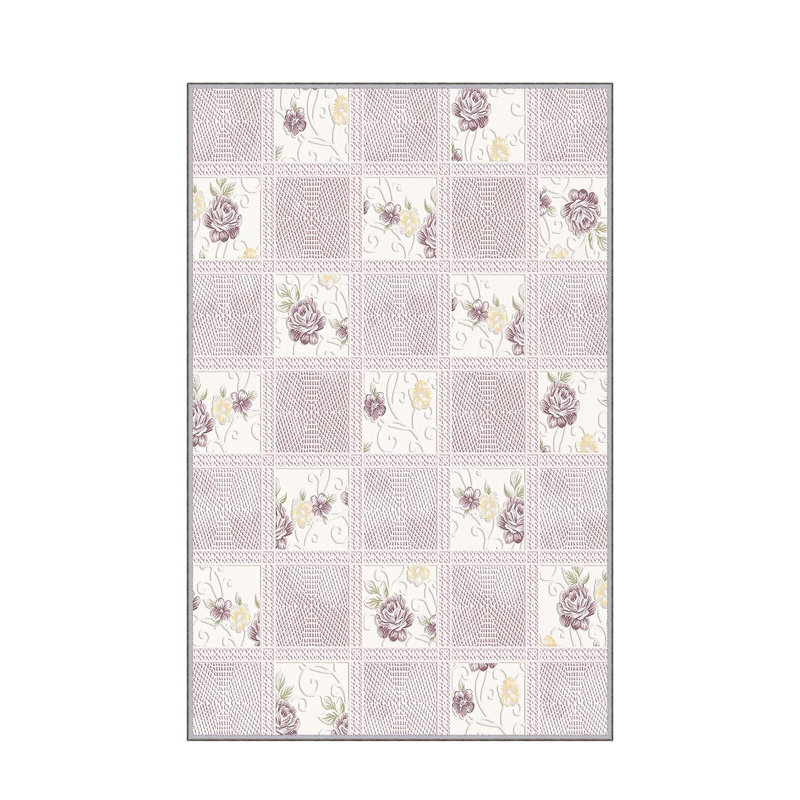 Stylish Woven Carpet, 4 x 6 Feet, 100% Polyester | Antibacterial, 3D Digital Printing, Non-Slip PVC Felt Dot Underside | Machine Washable, 0.4 in Pile Height, Perfect for Living Room & Bedroom Decor