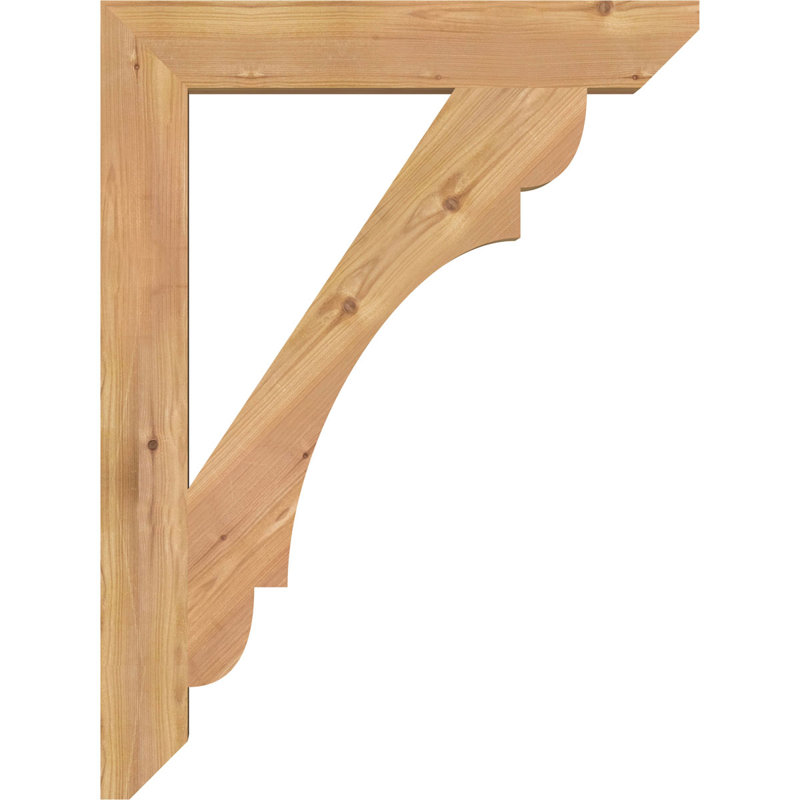 Wood Bracket/Corbel, Western Red Cedar (Smooth), 32"H x 3.5"W x 24"D