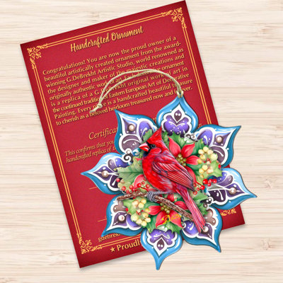 Cardinal Snowflake Wooden Ornaments By G. Debrekht