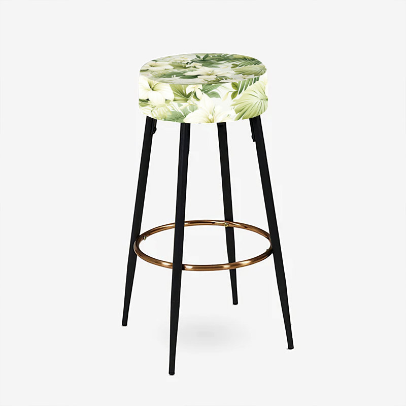 Neutre Oasis Iii - motif tropical - ensemble de 2 tabourets de bar tropicaux
