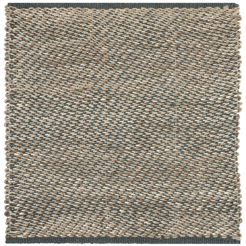 Auckland Handmade Flatweave Jute/Sisal Brown Area Rug, Square 6'