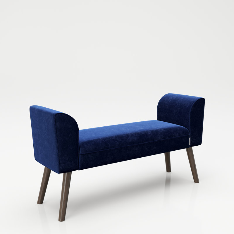 Tiffany Polyester Upholstered Bench, Dark blue
