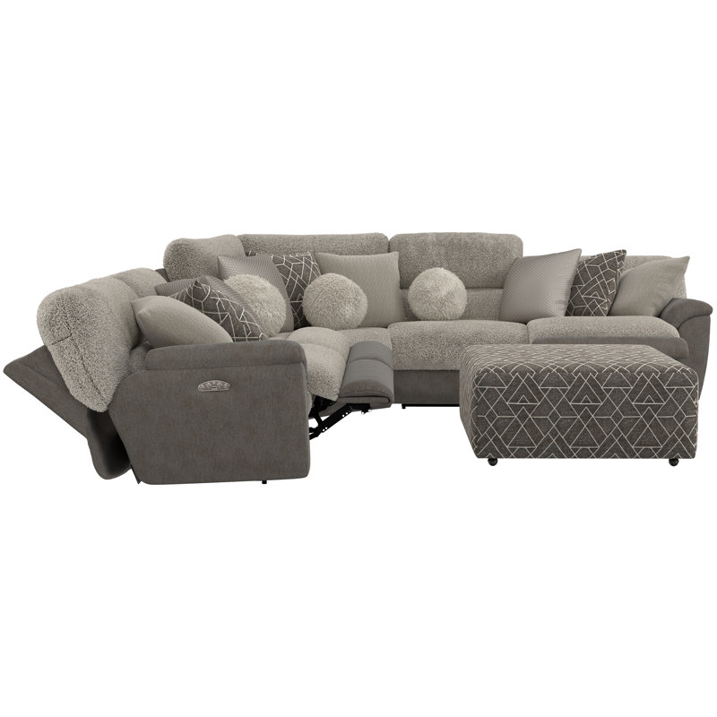 Canapé modulaire 5 pièces avec 3 sièges inclinables et repose-pieds cocktail Alhakim
