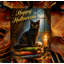 Couronne d'Halloween avec chat gothique