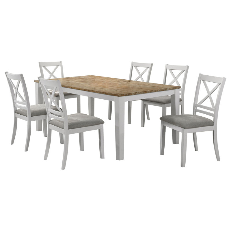 Prager White 7-Piece Dining Table Set
