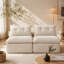 Canapé modulaire polyvalent avec tissu doux et coussins multiples pour la détente