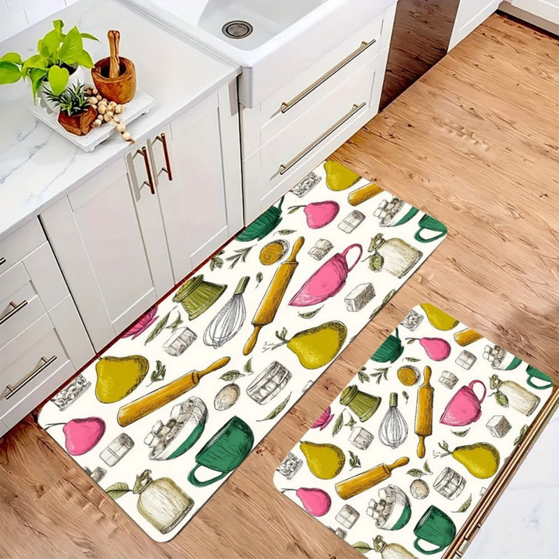 Ensemble de 2 tapis de cuisine pour ustensiles de cuisine