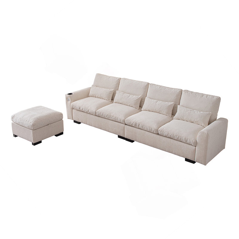 Repose-pieds de canapé modulaire en L 114,5 po