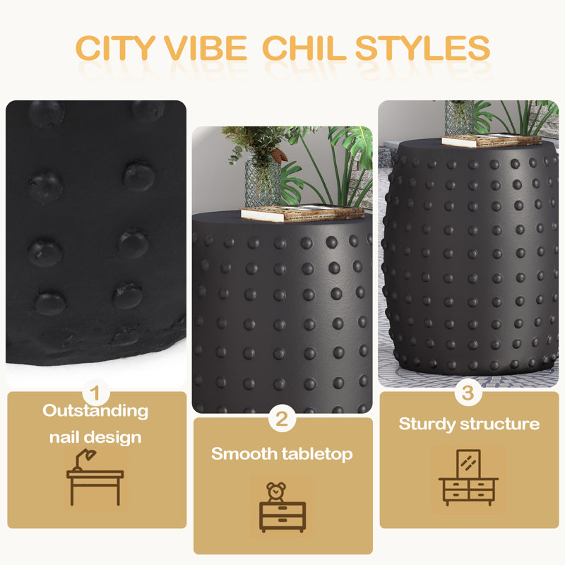 Outdoor Lightweight Concrete Side Table
