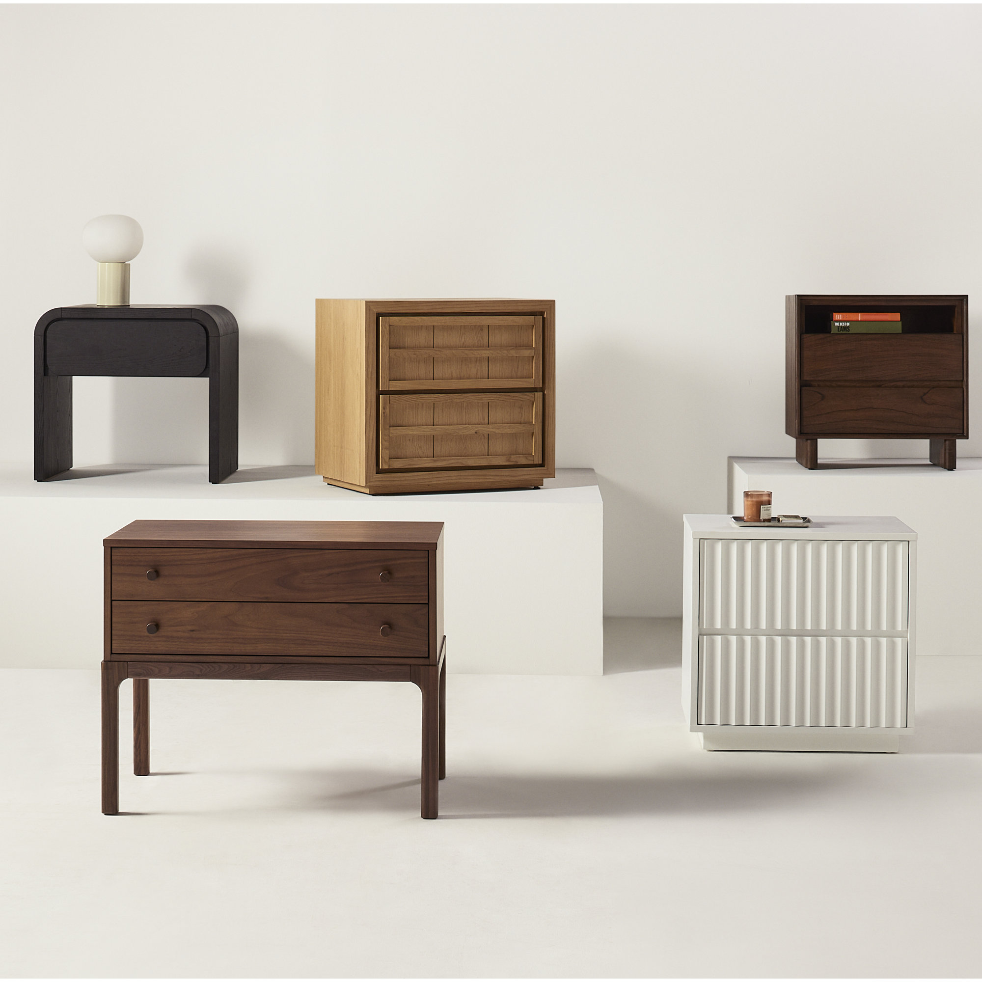 Nori 2-Drawer Fully Assembled Nightstand with Dovetail Joinery, Jet Black
