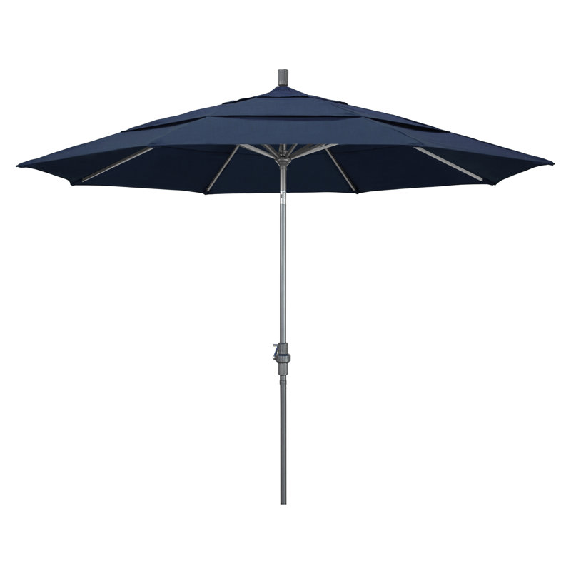 Parasol de marché Broadmeade octogonal Sunbrella, Spectre indigo Sunbrella®, Gris martelé