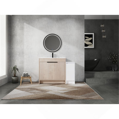 48" Modular Freestanding Bathroom Vanity with Ceramic Sink, Storage Cabinets, and Soft-Close Doors