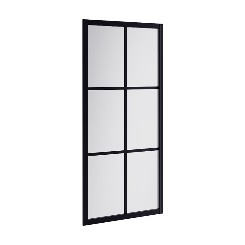 75'' Black Aluminum and Glass Framed Shower Enclosure