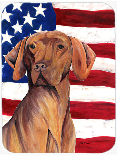 Drapeau américain aux États-Unis avec planche à découper en verre Vizsla