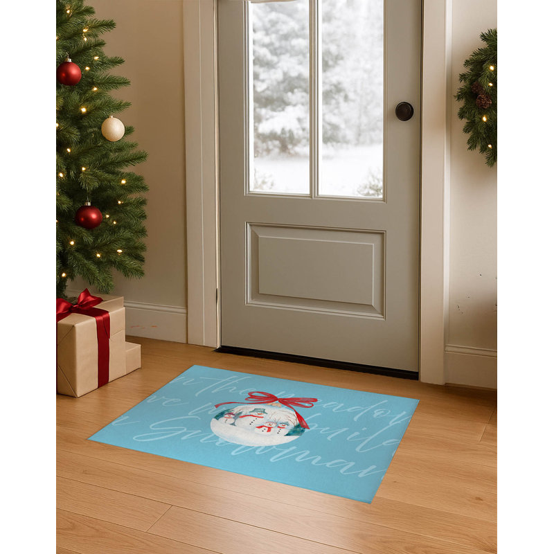 Tapis d'entrée In the meadow, Bleu, L 60 po x L 84 po