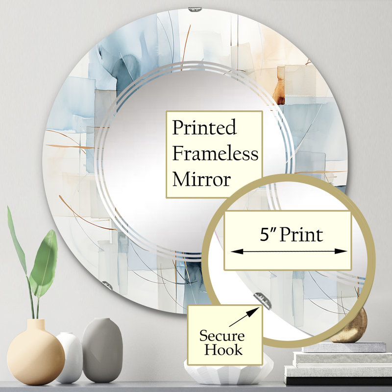 Jonstone - Miroir mural rond moderne, 24 po x 24 po