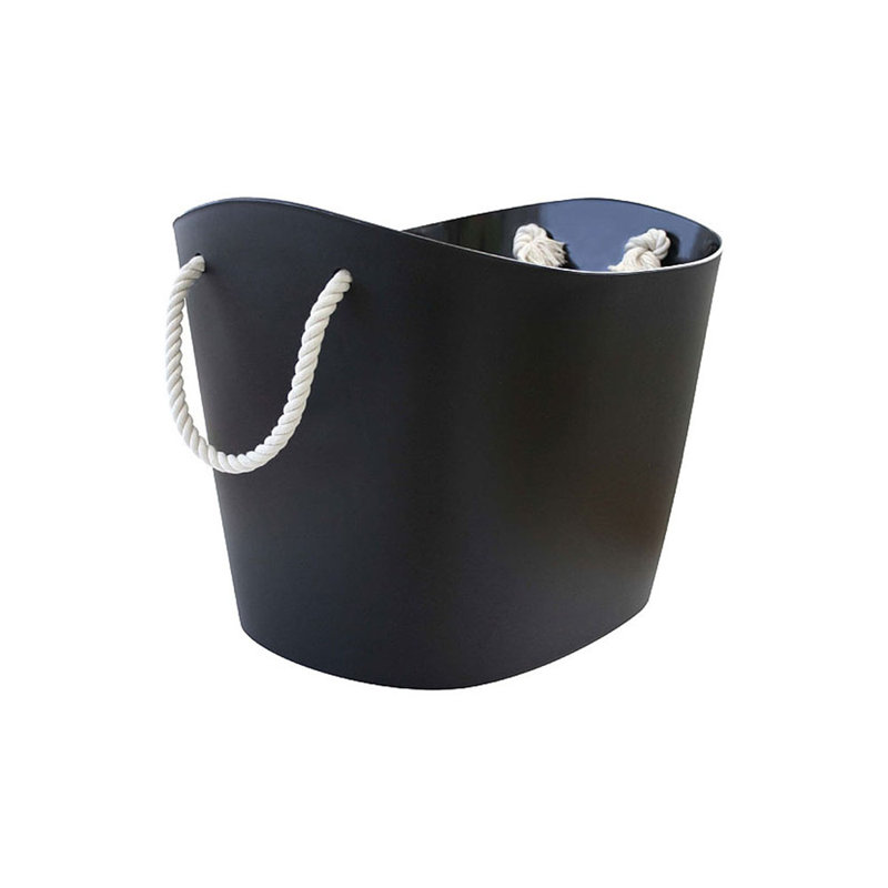 Laundry Basket with Handles, Black, Medium (30.5 cm H x 27 cm W x 40 cm D)