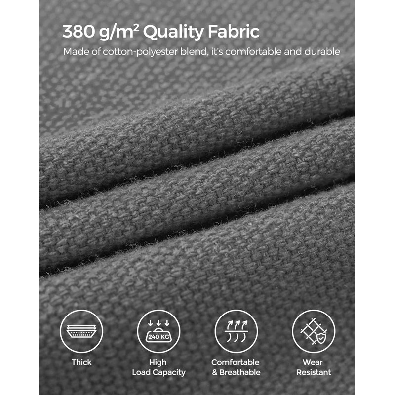 Hammock with Stand, 210 x 150 cm, 5 Adjustable Heights, Portable with Metal Frame